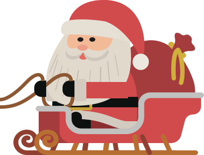 Santa on his sleigh